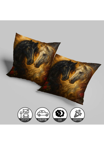 Декоративная подушка для интерьера на тему «Лошадь обои» 45 х 45 см 1325545UA WONKEY (364288406)