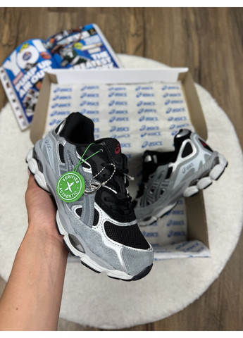 Серые демисезонные кроссовки мужские asics gel-nyc grey black асикс гель нюк No Brand