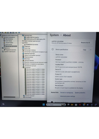 Ноутбук HP Victus FHD 15.6 IPS144Hz i5-12500H 16Gb SSD512GB RTX 4060 8GB 15-fa1072wm (8B3R1UA) 8651 Hewlett Packard (387861262)