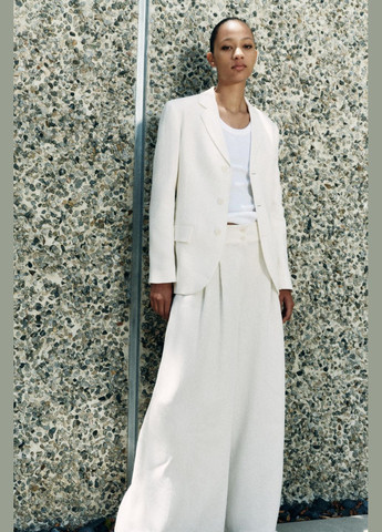 Приталений блейзер zw collection із змішаної лляної тканини Zara (318416503)