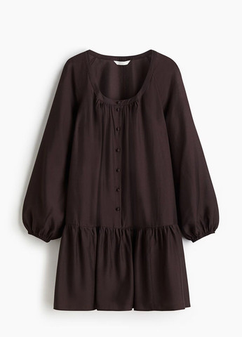 Темно-коричневое кэжуал платье H&M однотонное