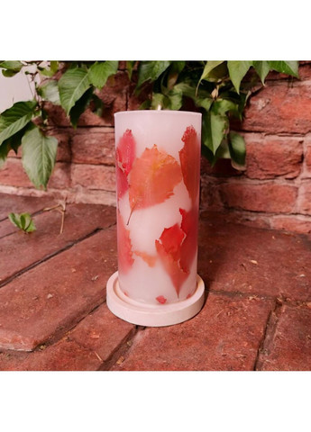 Набор из декоративной ароматизированной свечи с листьями дикой винограды и гипсовой подставкой Handmade Studio - AV (371797834)