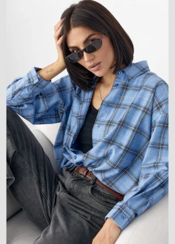 Сорочка в клітку з відкладним комірцем Lurex Рубашка (327218357)
