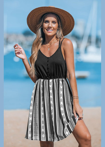 Чорна повсякденний плаття, сукня CUPSHE з орнаментом