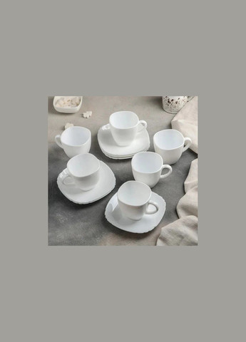 Чайний сервіз CARINE WHITE 6х220 мл із 12 предметів (Q0881) Luminarc (337128782)