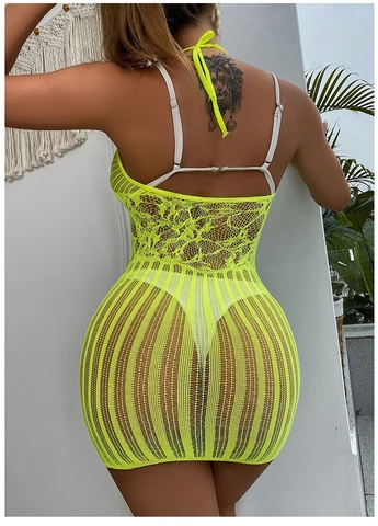 Пеньюар сетка сексуальное белье эротическое белье sexy one size желтый (5-53) No Brand (312537485)