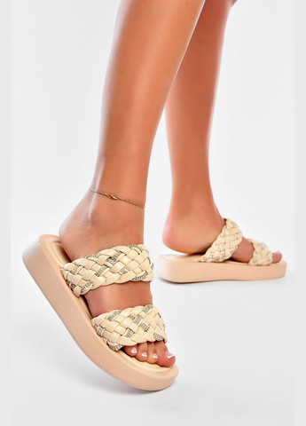 Шльопанці жіночі бежевого кольору Let's Shop (340715183)