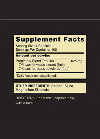 Стимулятор тестостерону Optimum Tribulus 625 100 caps Optimum Nutrition (307091351)