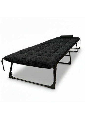 Розкладне ліжко (розкладачка) з оксамитовим матрацом і подушкою Black (LB-FB-A3-BLK) LEOBRO (371899382)