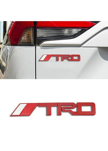 Эмблема надпись TRD для красная 143х21мм металл (на скотче) Toyota (369610183)