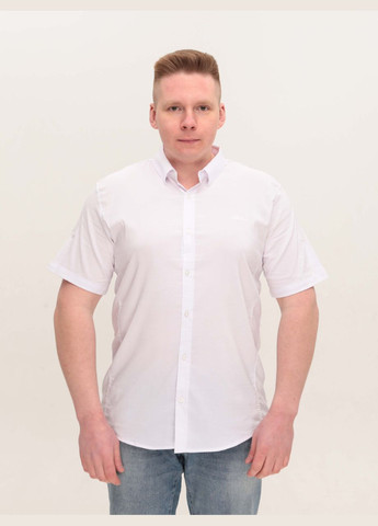 Белая повседневный рубашка однотонная Jean Piere