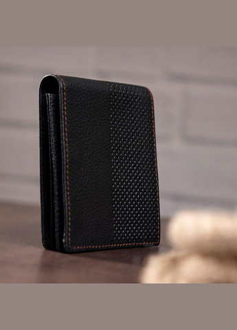 Гаманець чоловічий 14452 шкіряний Чорний Vintage (329149925)
