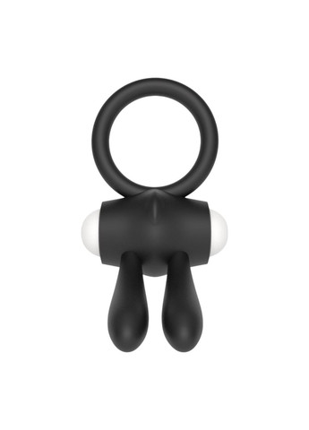 Чорне віброкільце кролик для стимуляції клітора та посиленої ерекції Power Clit Cockring Rabbit Lovetoy (316630938)