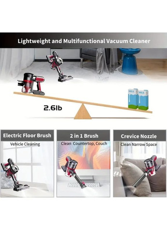 Бездротовий пилосос HHD A19-150R 4-в-1 зелений— 25КПа, 35 хв роботи, тиха робота, для шерсті тварин і твердих підлог China (351854985)