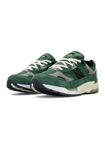 Зеленые демисезонные кроссовки мужские new balance No Brand 992 Green White Grey