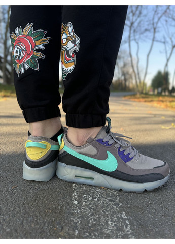 Чорні Осінні кросівки чоловічі nike air max 90 terrascape beige black mint найк аір макс 90 No Brand