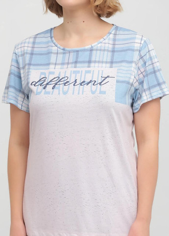 Сіро-голубий всесезон піжама (футболка, штани) футболка + штани Cotpark