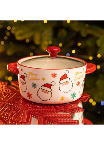 Супниця порцелянова Santa новорічна 800 (мл) з кришкою FM-CS-9A Yiwu (369626299)