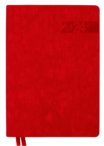 Щоденник датований 2024 рік, А5 формату червоний, Boss інтегральна обкладинка Leo Planner (281999570)