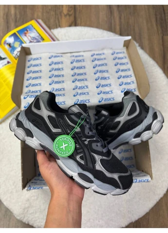 Чорні літні кросівки asics gel nyc black silver асікс гель нюк No Brand