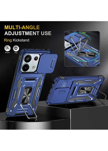Ударостійкий чохол Camshield Army кільце для Xiaomi Redmi Note 13 Pro 4G / 14s / Poco M6 Pro 4G Синій Epik (372499626)
