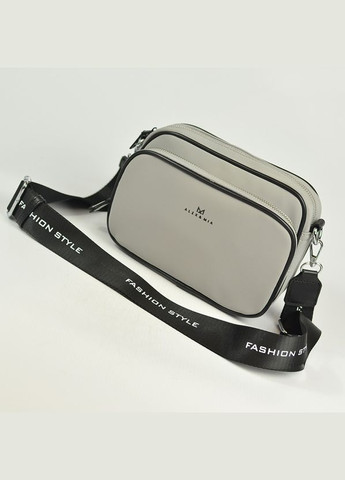 Серая женская маленькая текстильная сумочка кросс боди через плечо No Brand (293942345)