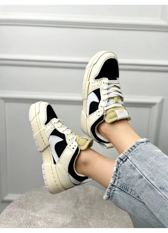 Білі літні кросівки nike dunk black white найк данк No Brand