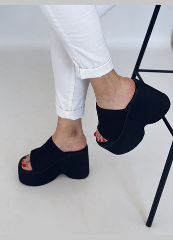 Черные эффектные женские сабо No Brand