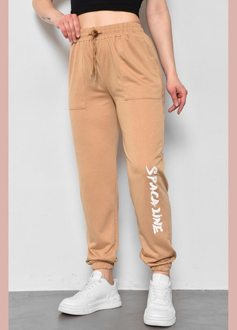 Спортивні штани жіночі бежевого кольору Let's Shop (287558858)