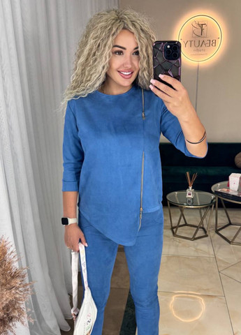 Жіночий костюм з асиметричною кофтинкою на блискавці та завуженими штанами Allthings (322644675)