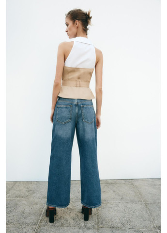 Комбінований топ із коміром хальтер Zara (354816897)