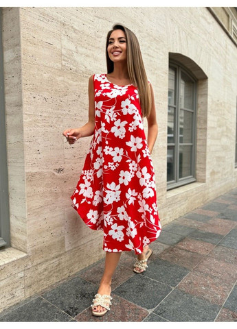 Червона повсякденний сукня issa pus 14748 4 червоний ISSA PLUS