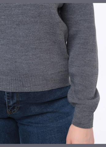 Серый демисезонный свитер-поло женский серый прямой на молнии джемпер Karon Пряма