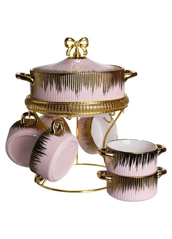 Суповой сервиз на 6 персон супница 2 (л) на подставке с бульонницами 400 (мл) тарелки для супа с золотом FM-A23-5 Yiwu (372608774)