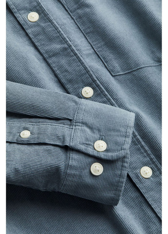 Голубой кэжуал рубашка однотонная H&M