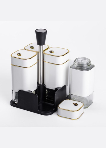 Набор для специй на подставке 4 предмета 10х10х17 см емкости для приправ 120 мл HP-1312 Yiwu (322654120)