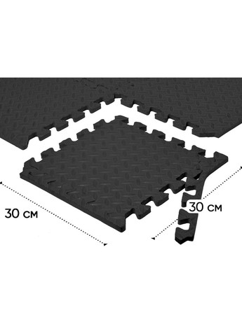Татамі мат (пазл) 8 шт 30х30х1 см EF-1950-30-BK Black EasyFit (328451218)