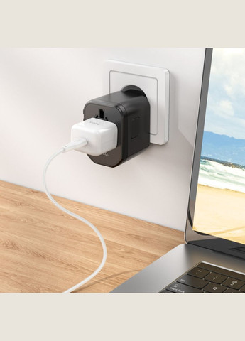 УЗП AC15 Walker threeport PD20W(1C2A) universal conversion charger Black (6942007607773 ) Hoco (300683466)