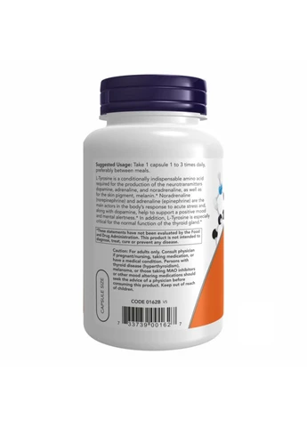 Капсули L-TYROSINE 500mg - 120 caps 2022-09-1177 Now Foods (385912043)