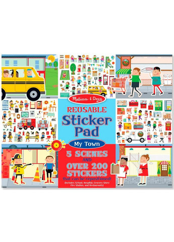 Набір для творчості Багаторазові наклейки Моє місто (MD19114) Melissa&Doug (372626148)
