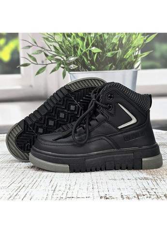 Черные повседневные зимние ботинки зимние подростковые для мальчика черные Paliament