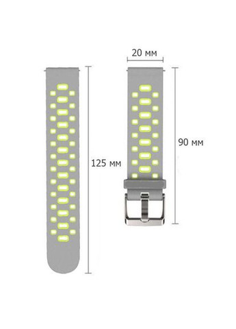 Спортивный ремешок Perfor Classic для часов Samsung Gear S2 Classic SM-R372 / R735 - Grey&Green Primo (333337054)