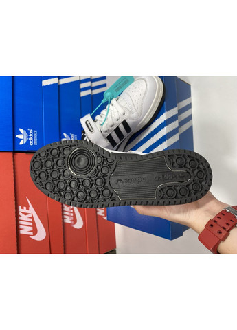 Черные демисезонные кроссовки мужские adidas forum low white black адидас форум No Brand