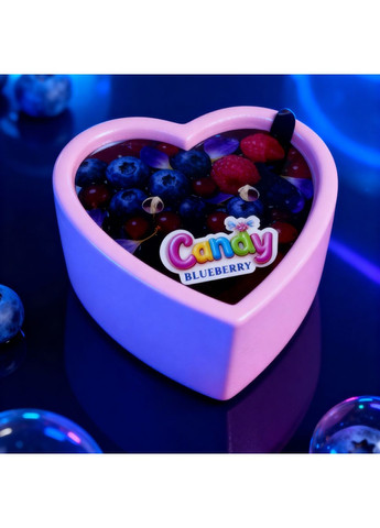 Массажная свеча с ароматом черники Blueberry в форме сердца, 70 мл Candy (369660670)