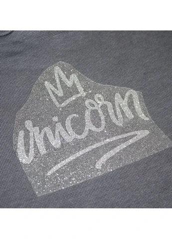 Термоаплікація з глітеру "Unicorn" срібного кольору (1526) No Brand (392466380)