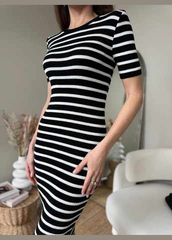 Черное повседневный платье женское Україна в полоску