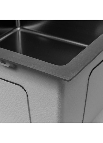 Комплект кухонной мойки Handmade PVD черная HS54*48 (3.0/1.0 мм) декор Kraft (350671460)