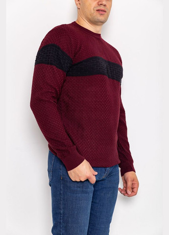 Бордовый зимний свитер мужской, цвет черно-бордовый, Ager