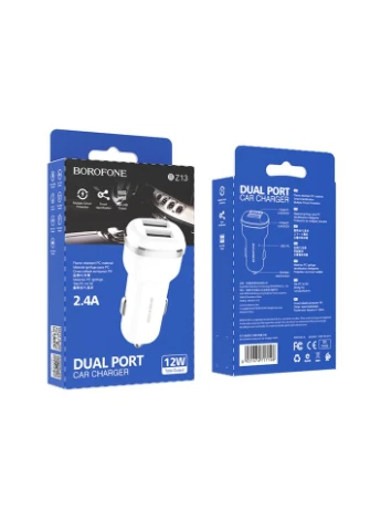 Автомобильное зарядное устройство BZ13 2 USB белый Borofone (373640891)