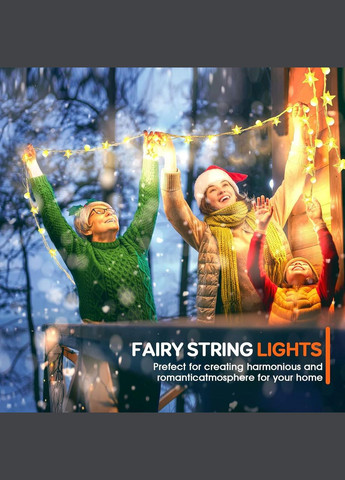 Світлодіодна гірлянда кульки та зірки AWFLTO 15 м, 120 LED, 8 режимів, пульт, водостійка, для вулиці та дому No Brand (338193294)